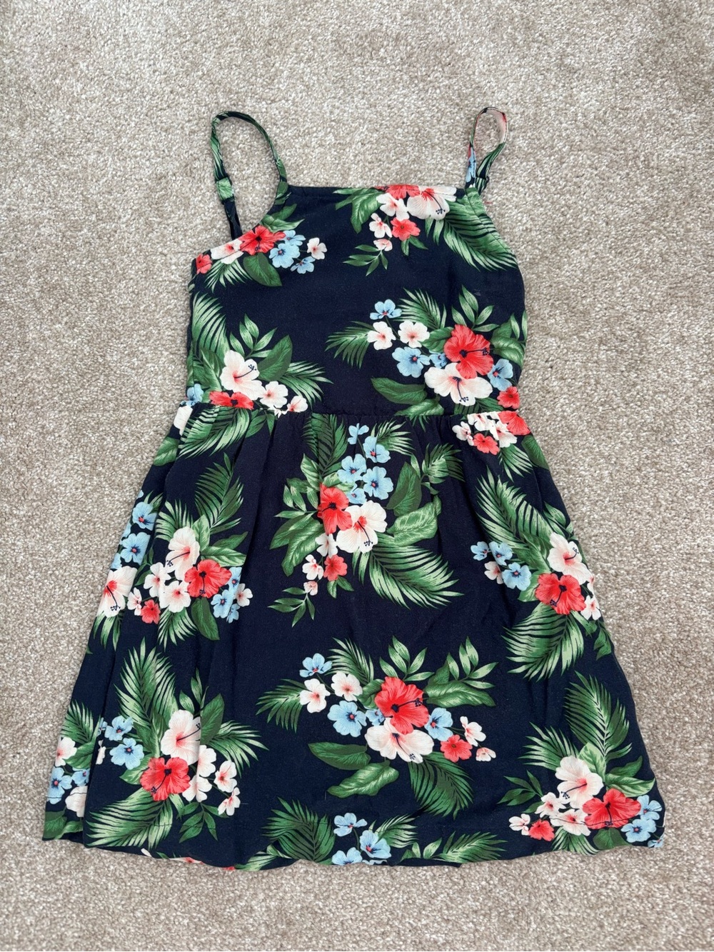 Old Navy Girls XS (5) Multicolor Floral Sundress Tropical Beach Smocked Back